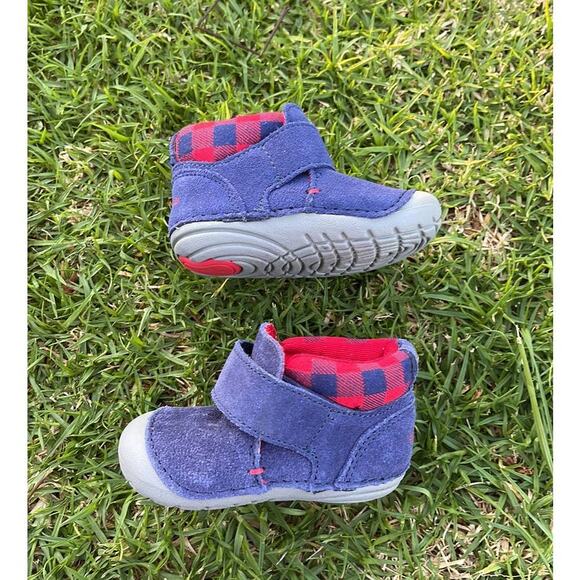 Stride Rite SM Oakley Blue & Red Suede Infant Boots Size 3 Months NWOT - Picture 9 of 14